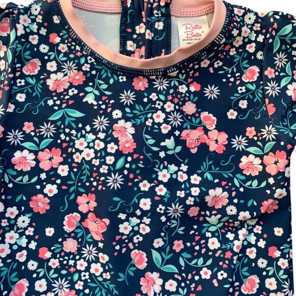 RuffleButts Floral Swimsuit - Picture 7 of 8